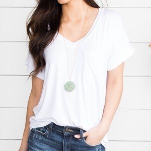 Flamingo Urban V-Neck Pocket Tee White